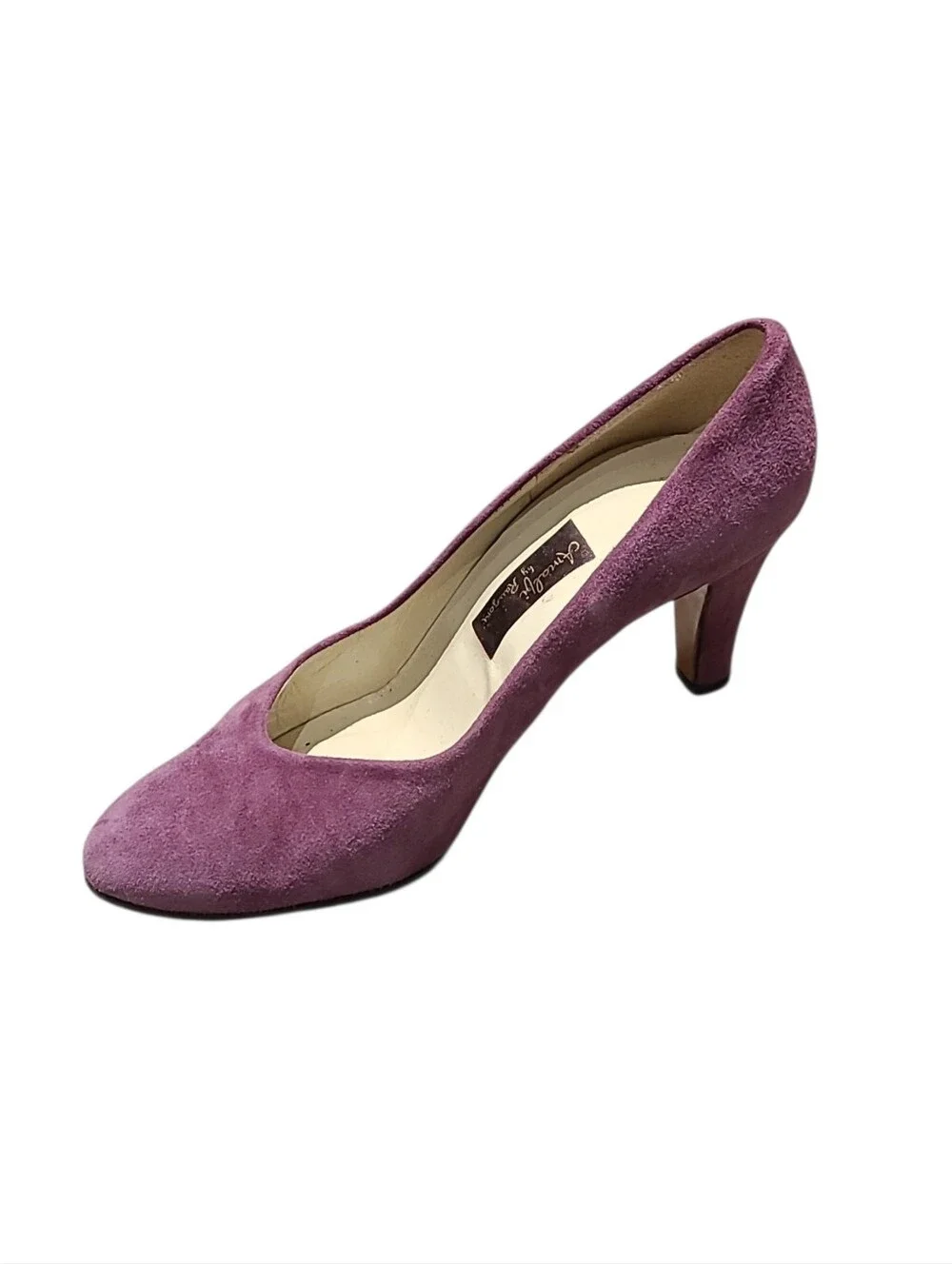 Amalfi By Rangoni Purple Suede Leather Heeled Pumps Shoes Womens Size 9 - Picture 2 of 10